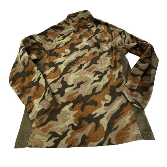 Starter Camo Fleece 1/4 zip Pullover Mens Large Chest Pocket Sweater Winter - Picture 2 of 7